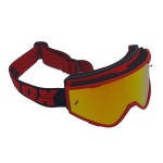 Ochelari unisex ski, snowboard, motociclism, ciclism, rama rosie, lentila multicolora, O22RM